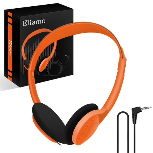 Eliamo 1 Pack Kids Headphone for School, Headphone for Students, Orange